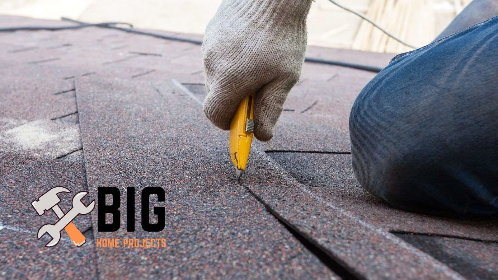 Cutting asphalt shingles with a utility blade - bighomeprojects.com