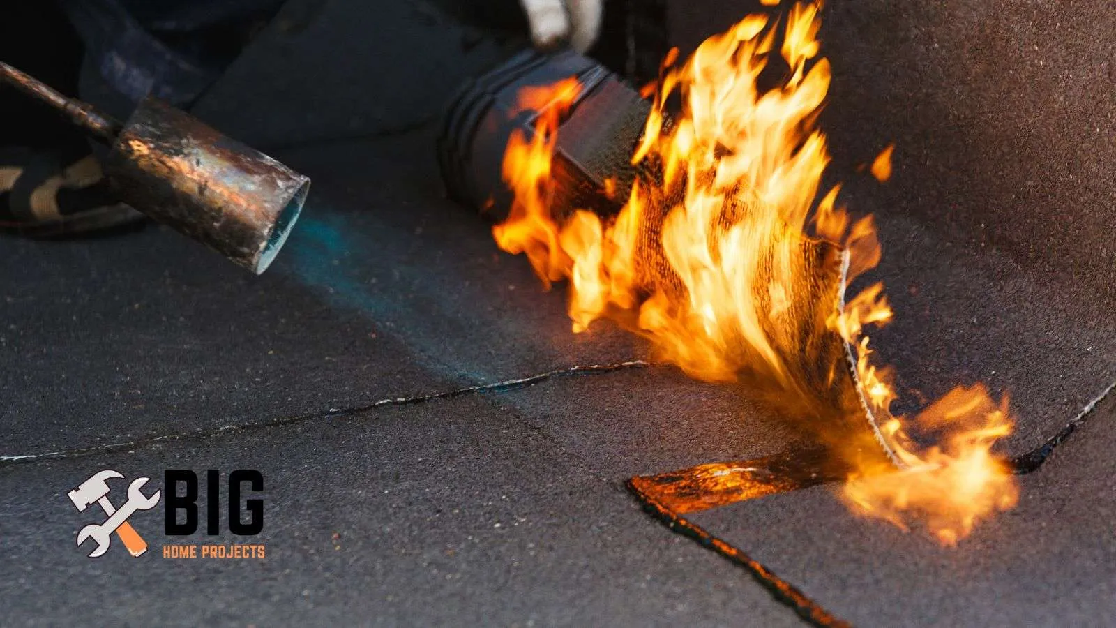 Roofing tar on fire - bighomeprojects.com