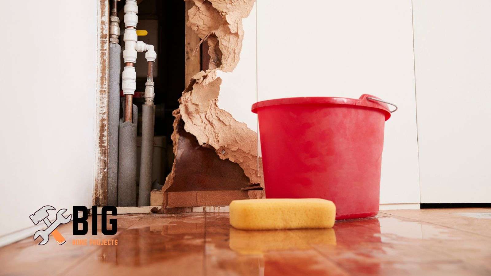 Leaking plumbing pipes damages floor - bighomeprojects.com