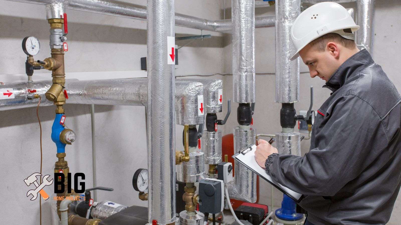Plumbing engineer inspecting plumbing - bighomeprojects.com