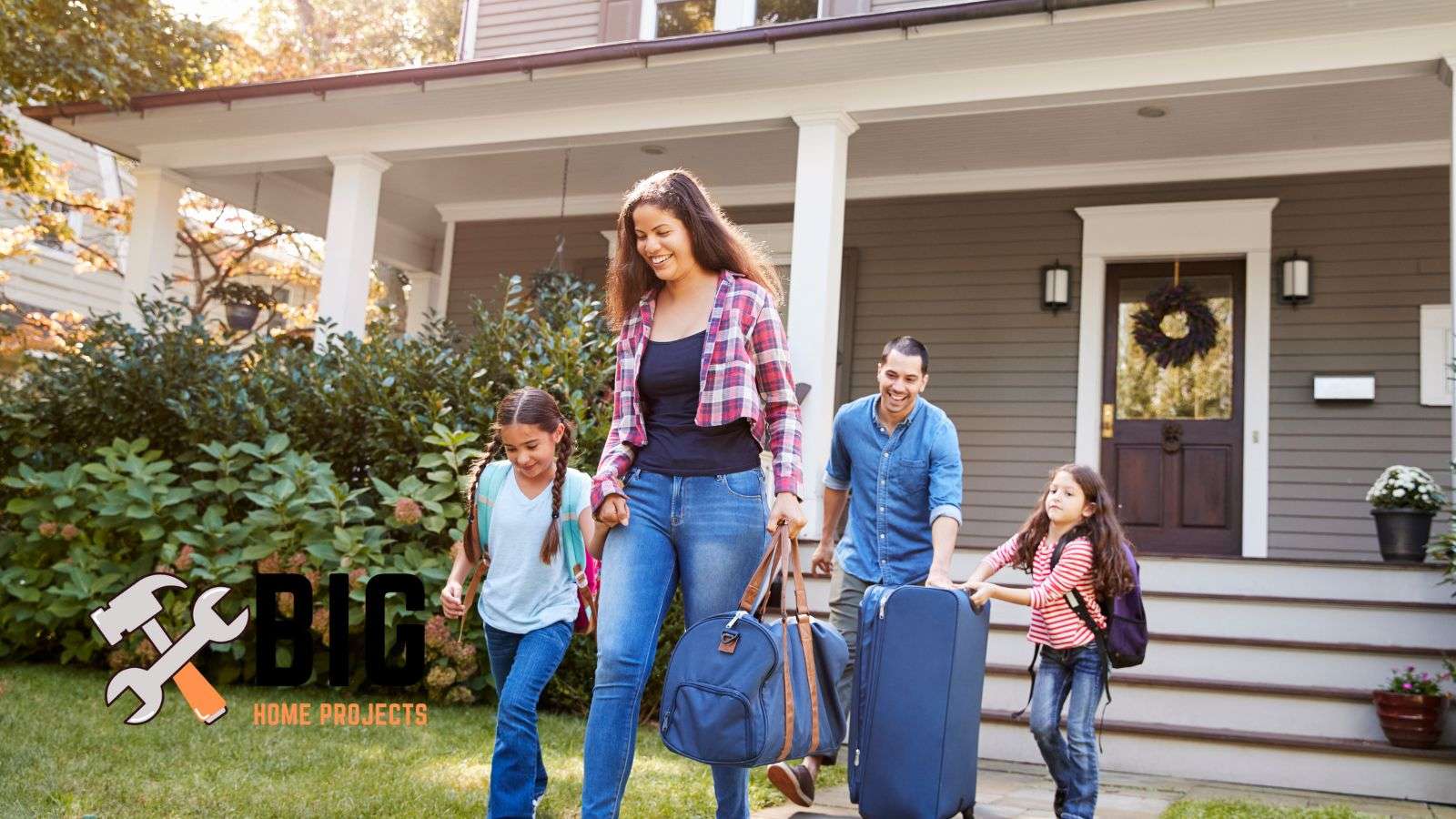 Family leaving home on vacation - bighomeprojects.com