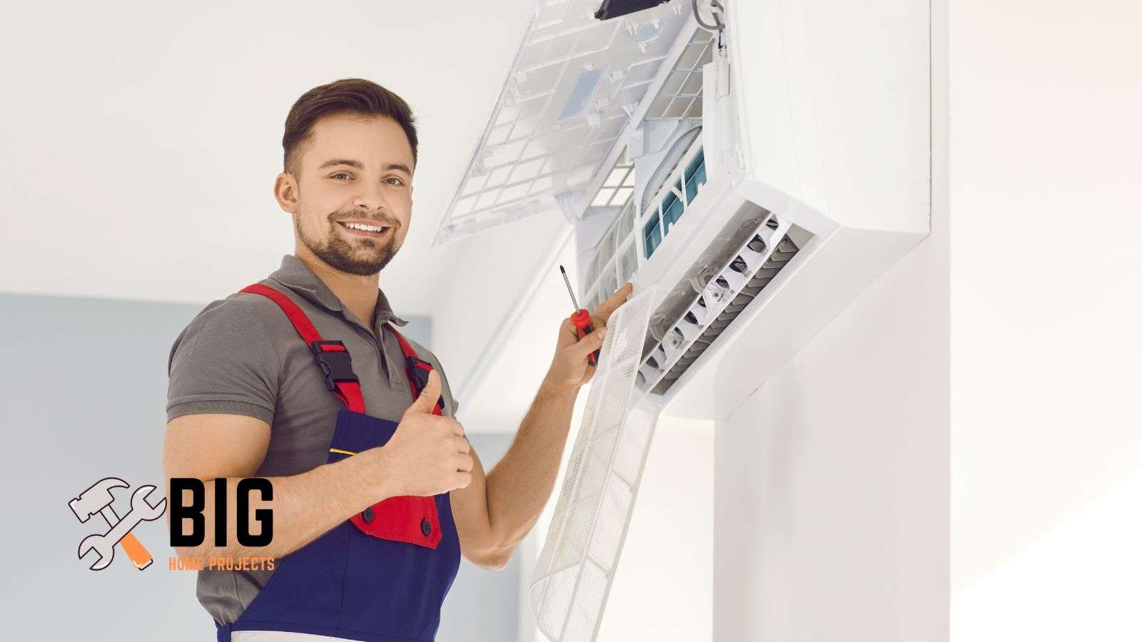 HVAC technician approving AC installation done right - bighomeprojects.com