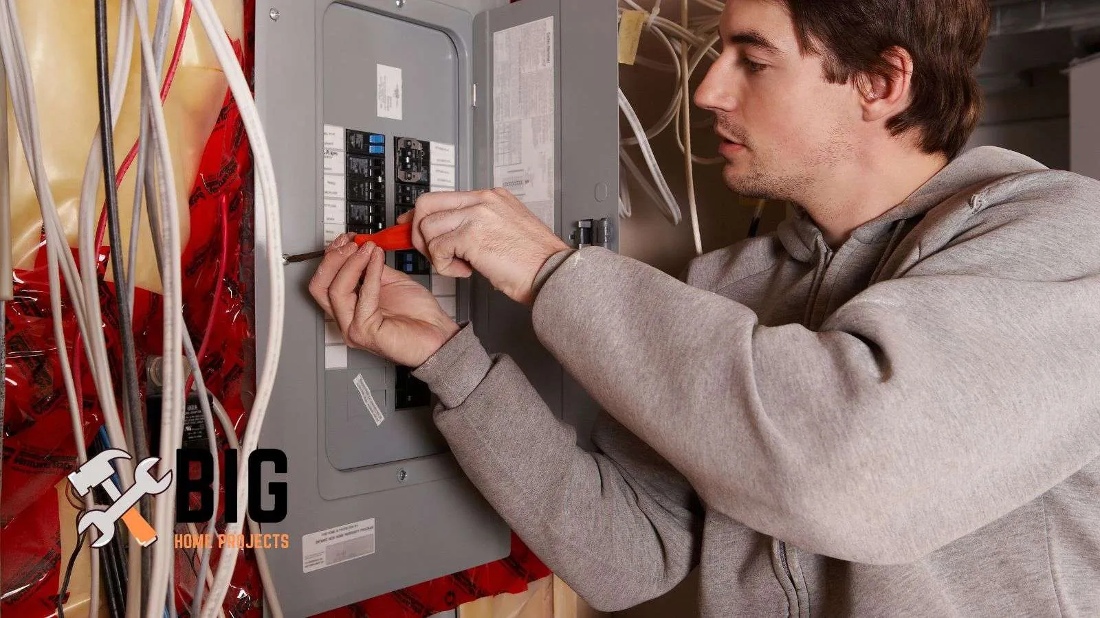 Man trying to upgrade electrical panel - bighomeprojects.com