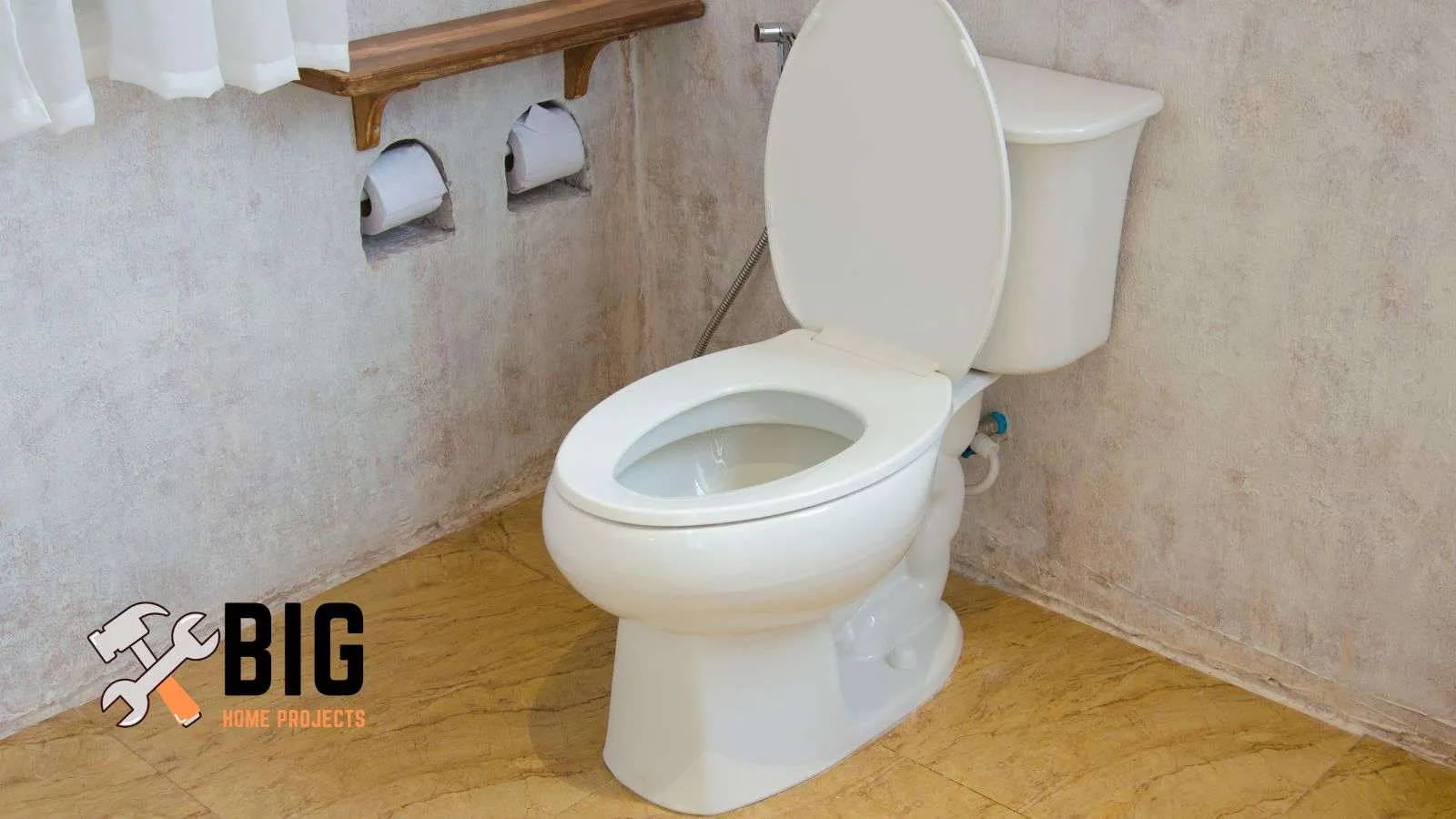Toilet with lid open - bighomeprojects.com