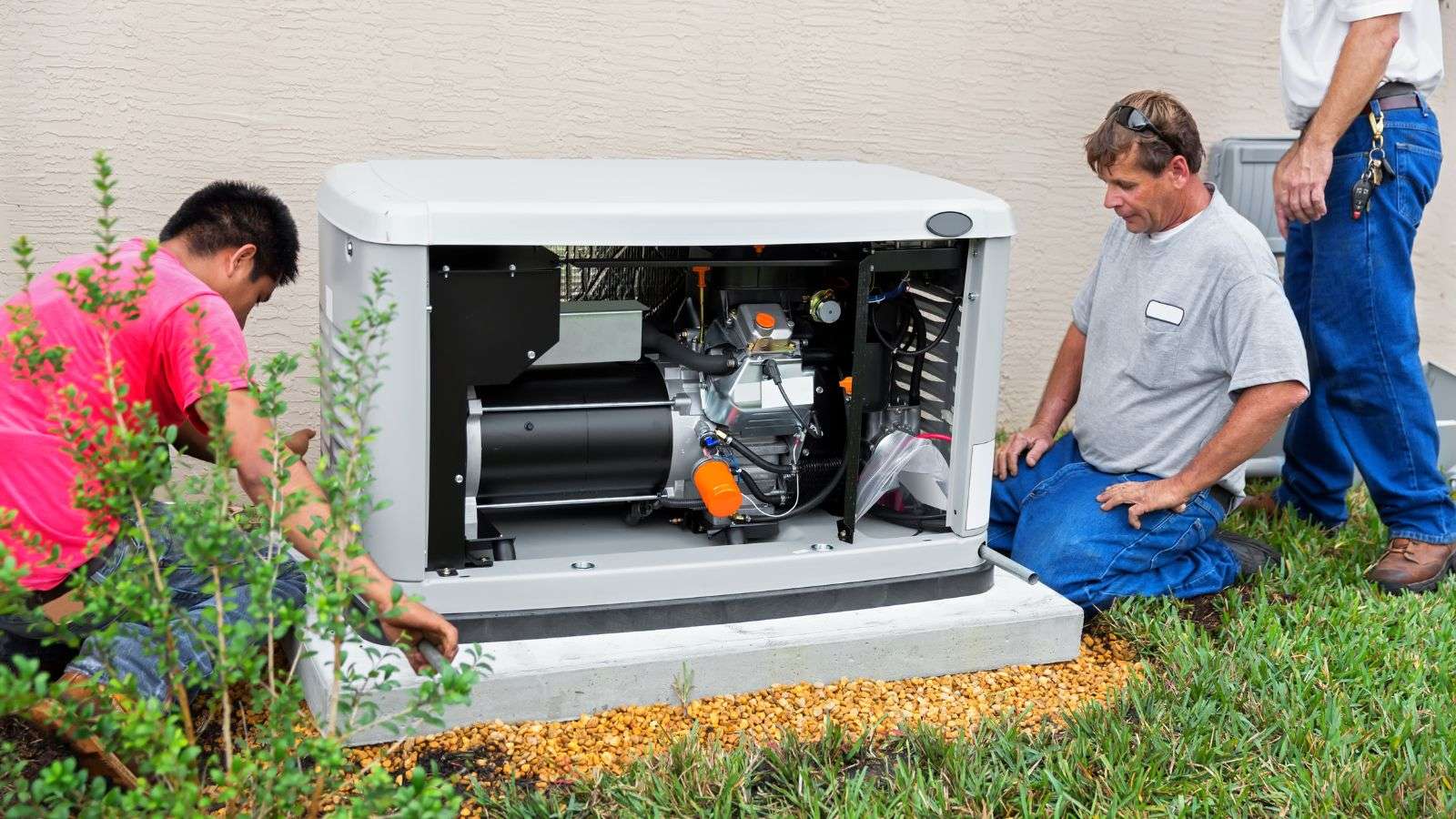 Guys installing whole house generator - bighomeprojects.com